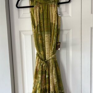 Raj Green Halter Sundress for Cocktail
